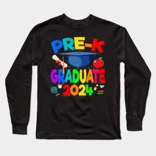 Preschool Graduation 2024 Pre-k Graduate Kids Boys Girls Long Sleeve T-Shirt